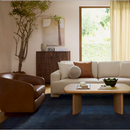 All Modern Bennett Genuine Leather Swivel Barrel Chair