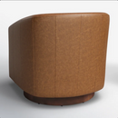 All Modern Bennett Genuine Leather Swivel Barrel Chair