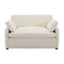 ModernLuxe 50"W Oversized Chenille Wide & Deep Seat Upholstered Armchair w/ Pillows