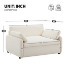 ModernLuxe 50"W Oversized Chenille Wide & Deep Seat Upholstered Armchair w/ Pillows