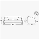 All Modern Ives 90'' Upholstered Deep Sofa in Velvet