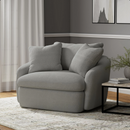 Boomer Mega Large Swivel Chair - Dove Gray Fabric