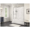 MAAX Utile 60" L x 32" W x 60" H Marble Carrara 3-Piece Direct to Stud Bathtub Surround