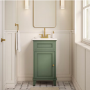 allen + roth Lambert 18" Basil Green Bathroom Vanity w/ White Engineered Stone Top