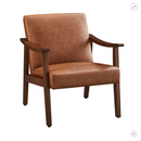 Yaheetech Modern Faux Leather Upholstered Armchair Accent Chair Brown