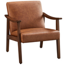 Yaheetech Modern Faux Leather Upholstered Armchair Accent Chair Brown