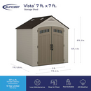 Suncast 7' x 7' Vista Brown Gable Roof Plastic Resin Storage Shed