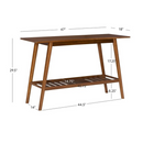 Linon Ashville Mid-Century Indoor Console Table, Walnut