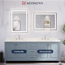 Keonjinn 24" x 30" Frameless Rectangle Fog Free Bathroom Vanity Mirror