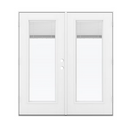 JELD-WEN 68" x 77" Jamb Primed Steel Right-hand inswing French Patio Door with Blinds