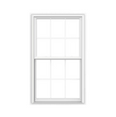 JELD-WEN V-2500 36" x 60" White Exterior White Interior Vinyl Double Hung Window Double Pane Glass with Grids (Full Screen Included)