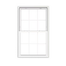 JELD-WEN V-2500 36" x 60" White Exterior White Interior Vinyl Double Hung Window Double Pane Glass with Grids (Full Screen Included)