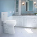 Convenient Height Extra Tall Toilets Pearl White Elongated Tall height 12-in Rough-In 1.28 GPF Dual Flush Soft Close 2-piece Toilet