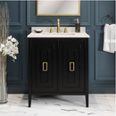 Origin 21 Nandez 30-in Black Undermount Single Sink Bathroom Vanity with White Engineered Marble Top