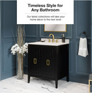 Origin 21 Nandez 30-in Black Undermount Single Sink Bathroom Vanity with White Engineered Marble Top