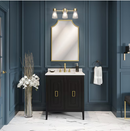 Origin 21 Nandez 30-in Black Undermount Single Sink Bathroom Vanity with White Engineered Marble Top