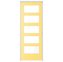 RELIABILT 30" x 80" Marigold Solid Core 5-panel Frosted glass Left Hand Inswing Pine Wood Single Prehung Interior Door