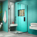 DreamLine Unidoor Plus Matte Black 31" x 72"  Frameless Clear Glass Corner Hinged Shower door