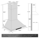 VIKIO 36 inch Convertible 980-CFM Recirculating Stainless Steel Wall-Mounted Range Hood