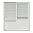 JELD-WEN 72" x 80" x 4.56" Jamb White Vinyl Left-hand Sliding Patio Door w/ Low-E Glass & Blinds