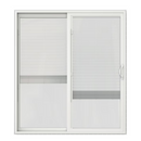 JELD-WEN 72" x 80" x 4.56" Jamb White Vinyl Left-hand Sliding Patio Door w/ Low-E Glass & Blinds
