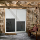 JELD-WEN 72" x 80" x 4.56" Jamb White Vinyl Left-hand Sliding Patio Door w/ Low-E Glass & Blinds