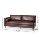 Noble House Vanlue Contemporary Faux Leather Sectional Sofa, Espresso