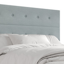 Castle Place Elegant Button Tufted Linen Upholstered Twin Bed, Light Blue