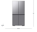 Samsung - 36 in. Wide Bespoke 23 Cu. Ft. 4-Door Flex French Door Refrigerator w/ Beverage Center - Stainless Steel