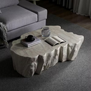Noble House Einar 48" White Faux Marble Specialty Shape Fiberglass Top Coffee Table