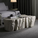 Noble House Einar 48" White Faux Marble Specialty Shape Fiberglass Top Coffee Table