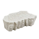Noble House Einar 48" White Faux Marble Specialty Shape Fiberglass Top Coffee Table