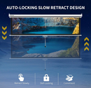 WASJOYE 120'' Projector Screen Manual Pull Down - 16:9 HD Retractable Projection Screen with Auto Locking