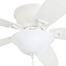 Honeywell Glen Alden 52-in White with White/Maple Blades Flush Mount Ceiling Fan With Light and Pull Chain Included 5 -Blade