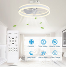 Oaks Decor Cotti 20-in White with Clear Blades LED Flush Mount Smart Fandelier Ceiling Fan With Light and Remote Control Included 7 -Blade