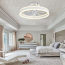 Oaks Decor Cotti 20-in White with Clear Blades LED Flush Mount Smart Fandelier Ceiling Fan With Light and Remote Control Included 7 -Blade