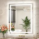 TETOTE 30x36 Inch LED Bathroom Vanity Mirror Tempered Glass Front And Backlit Dimmable 3 Color Lighted Mirror Frameless