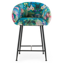 Roxanne Contemporary Floral Velvet Bar Stool