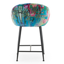 Roxanne Contemporary Floral Velvet Bar Stool