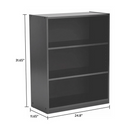 Mainstays 3-Shelf Bookcase with Adjustable Shelves, True Black Oak