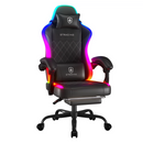 GTRACING RGB Ergonomic Gaming Chair with , LED Lights, Footrest, Lumbar Support, Black