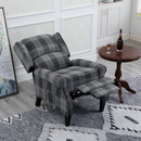 Adjustable Accent Recliner Chair for Living Room, Grey Check