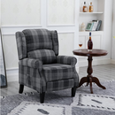 Adjustable Accent Recliner Chair for Living Room, Grey Check