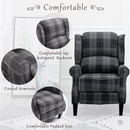 Adjustable Accent Recliner Chair for Living Room, Grey Check