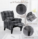 Adjustable Accent Recliner Chair for Living Room, Grey Check