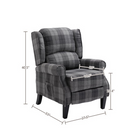 Adjustable Accent Recliner Chair for Living Room, Grey Check