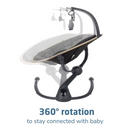 Maxi-Cosi Cassia Baby Swing - Classic Graphite: Adjustable Speed, Reclining Seat, Battery Operated,