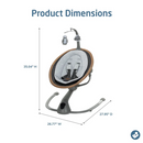 Maxi-Cosi Cassia Baby Swing - Classic Graphite: Adjustable Speed, Reclining Seat, Battery Operated,