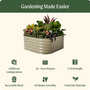Vego Garden Raised Garden Bed Kit, 17" Tall 4 in 1 Modular Metal Raised Garden Beds Kit