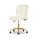 Mainstays Bouclé Armless Office Chair for Adults and Teens, Cream